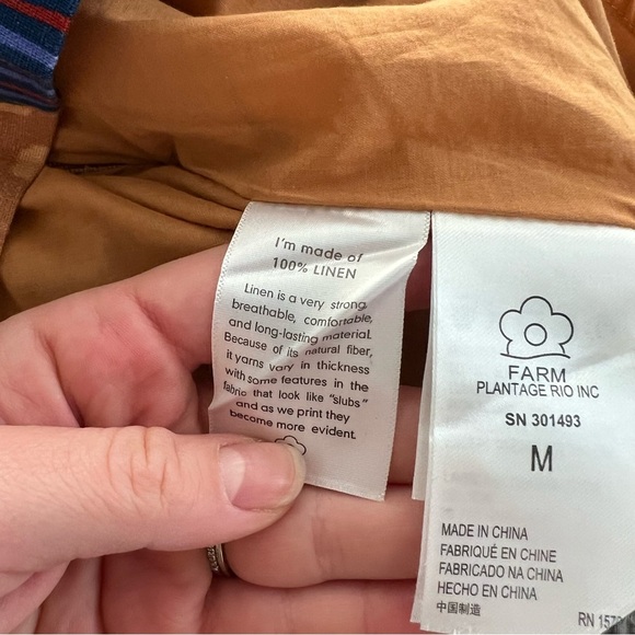 Farm Rio Sand Painted Toucans Linen Mini Dress - Picture 9 of 10